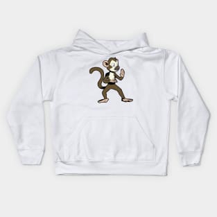 Cartoon squirrel monkey does karate Kids Hoodie